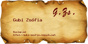 Gubi Zsófia névjegykártya